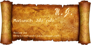 Matusch Júnó névjegykártya